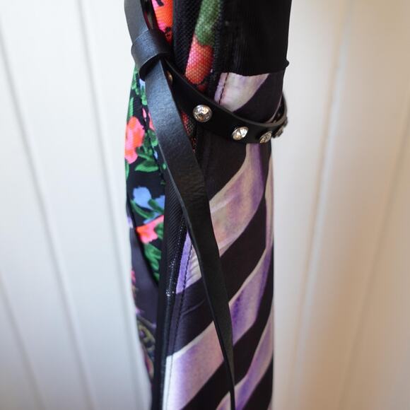 Vintage Marc Jacobs Runway Photographic Stripe Midi Dress 4 Y2K Floral Leopard - Picture 7 of 14